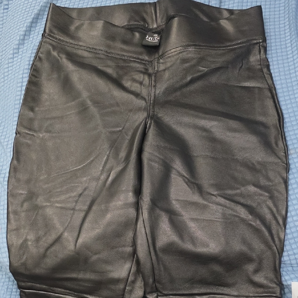 Black Faux Leather Shorts
